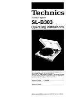 Technics - SLB-303 - Owners manual